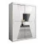 Schiebetürenschrank / Kleiderschrank Naranco 03 mit Spiegel, Farbe: Weiß matt - Abmessungen: 200 x 150 x 62 cm ( H x B x T)