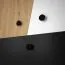 Schrank Sirte 05, Farbe: Eiche / Weiß / Schwarz matt - Abmessungen: 190 x 40 x 40 cm (H x B x T)