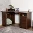 Schreibtisch Kiefer Massivholz Walnussfarben Junco 186, 75 x 138 x 83 cm, praktischer Eckschreibtisch, mit 3 Schubladen, Tastaturfach und Bildschirmplateau