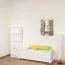 Schuhschrank Kiefer Vollholz massiv weiß lackiert Junco 211 - Abmessung 150 x 58 x 30 cm