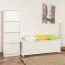 Schuhschrank Kiefer Vollholz massiv weiß lackiert Junco 211 - Abmessung 150 x 58 x 30 cm