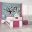 Kinderbett / Jugendbett Lena 01, Farbe: Weiß / Pink - Liegefläche: 90 x 200 cm (B x L)