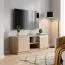 TV-Unterschrank Kiunga 06, Farbe: Buche / Weiß - Abmessungen: 47 x 120 x 47 cm (H x B x T)