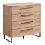Modernes Schlafzimmer Komplett - Set B Crina, 6-teilig, ein Kleiderschrank, ein Doppelbett, zwei Nachtkommoden, eine Kommode und ein Spiegel, ABS-Kantenschutz