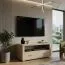 TV-Unterschrank Kainanto 03, Farbe: Eiche / Grau - Abmessungen: 47 x 100 x 51 cm (H x B x T)