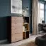 Kommode Kerema 16, Farbe: Nuss / Ulme / Gelb - Abmessungen: 120 x 100 x 41 cm (H x B x T)