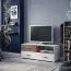 TV-Unterschrank Bulolo 17, Farbe: Weiß / Nuss - Abmessungen: 47 x 120 x 50 cm (H x B x T)