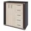 Kommode Aitape 40, Farbe: Sonoma Eiche dunkel / Sonoma Eiche hell - Abmessungen: 105 x 100 x 40 cm (H x B x T)