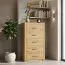 Kommode Vanimo 19, Farbe: Eiche - Abmessungen: 125 x 70 x 42 cm (H x B x T)