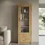 Vitrine Vanimo 23, Farbe: Eiche - Abmessungen: 202 x 70 x 42 cm (H x B x T)