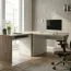Schreibtisch / Eckschreibtisch Cianjur 03, Tastaturfach links, Farbe: Eiche / Weiß - Abmessungen: 77 x 160 x 180 cm (H x B x T)