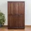 Kleiderschrank Kiefer Vollholz massiv Nussfarben 016 - Abmessung 190 x 120 x 60 cm (H x B x T)