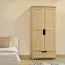 Kleiderschrank / Drehtürenschrank Kiefer massiv Vollholz natur 007A - Abmessung 190 x 90 x 60 cm (H x B x T)