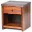 Nachtkommode Kiefer massiv Vollholz Nussfarben Junco 127 - Abmessung: 43 x 40 x 35 cm (H x B x T)