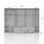 Drehtürenschrank / Kleiderschrank mit Rahmen Siumu 38, Farbe: Weiß / Weiß Hochglanz - 226 x 322 x 60 cm (H x B x T)