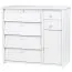 Schuhschrank Kiefer Vollholz massiv Weiß Junco 220 - Abmessungen: 80 x 90 x 40 cm (H x B x T)