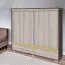 Schrank Kerema 15, Farbe: Nuss / Ulme / Gelb - Abmessungen: 120 x 130 x 41 cm (H x B x T)