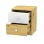 Schreibtischschrank Sirte 09, Farbe: Eiche / Weiß Hochglanz - Abmessungen: 50 x 40 x 40 cm (H x B x T)