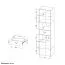 Jugendzimmer - Schrank Klemens 03, Farbe: Grau / Weiß / Eiche - Abmessungen: 190 x 50 x 38 cm (H x B x T)