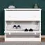 Schuhschrank Kiefer Vollholz massiv weiß lackiert Junco 218 - Abmessungen: 62 x 72 x 30 cm (H x B x T)