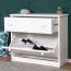 Schuhschrank Kiefer Vollholz massiv weiß lackiert Junco 218 - Abmessungen: 62 x 72 x 30 cm (H x B x T)
