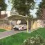 Einzelcarport mit Geräteraum MA 55 | Fichten- und Kiefernholz | Grundfläche 23,48 m² | Carport mit Abstellraum | Satteldach | Einzeltür