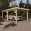 Einzelcarport TA 12 | Fichten- und Kiefernholz | Grundfläche 17,85 m² | Flachdach | Sockelmaße 300 x 595 cm | witterungsbeständig