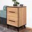 Nachtkommode Altels 22, Farbe: Riviera Eiche / Dunkelbraun - Abmessungen: 68 x 47 x 40 cm (H x B x T)