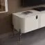 Wohnzimmer Komplett - Set A Aufaga | 6-teilig | Farbe: Kaschmir | dekorative Relief-Streifen | Soft Close System | Metallbeine