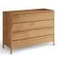 Kommode | Eichenholz geölt | Massivholz | Soft Close System | 4 Schubladen | Farbe: Eiche | 123 x 48 x 90 cm | Seille 01 | gefräste Griffe