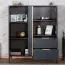 Wohnzimmer Komplett - Set A Raoued, 4-teilig, Farbe: Anthrazit