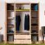 Drehtürenschrank / Kleiderschrank Plata 11, Farbe: Eiche Sonoma - 201 x 160 x 53 cm (H x B x T)