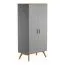 Babyzimmer - Kleiderschrank, Farbe: Grau / Eiche - Abmessungen: 208 x 100 x 58 cm (H x B x T)