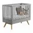Babybett / Gitterbett Skady 06, Farbe: Grau / Eiche - Liegefläche: 70 x 140 cm (B x L)