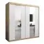 Schiebetürenschrank / Kleiderschrank Polos 05 mit Spiegel, Farbe: Eiche Sonoma / Weiß matt - Abmessungen: 200 x 200 x 62 cm (H x B x T)