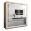 Schiebetürenschrank / Kleiderschrank Aizkorri 05B mit Spiegel, Farbe: Eiche Sonoma / Weiß matt - Abmessungen: 200 x 200 x 62 cm (H x B x T)