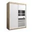 Schiebetürenschrank / Kleiderschrank Aizkorri 04A mit Spiegel, Farbe: Eiche Sonoma / Weiß matt - Abmessungen: 200 x 180 x 62 cm (H x B x T)