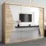 Schiebetürenschrank / Kleiderschrank Naranco 06 mit Spiegel, Farbe: Eiche Sonoma - Abmessungen: 200 x 250 x 62 cm ( H x B x T )