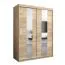 Schiebetürenschrank / Kleiderschrank Polos 03 mit Spiegel, Farbe: Eiche Sonoma - Abmessungen: 200 x 150 x 62 cm (H x B x T)