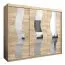 Schiebetürenschrank / Kleiderschrank Hacho 06 mit Spiegel, Farbe: Eiche Sonoma - Abmessungen: 200 x 250 x 62 cm ( H x B x T)