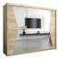 Schiebetürenschrank / Kleiderschrank Naranco 06 mit Spiegel, Farbe: Eiche Sonoma - Abmessungen: 200 x 250 x 62 cm ( H x B x T )
