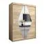 Schiebetürenschrank / Kleiderschrank Alphubel 03 mit Spiegel, Farbe: Eiche Sonoma - Abmessungen: 200 x 150 x 62 cm ( H x B x T)