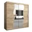 Schiebetürenschrank / Kleiderschrank Robinyera 05 mit Spiegel, Farbe: Eiche Sonoma - Abmessungen: 200 x 200 x 62 cm ( H x B x T)