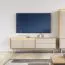 Wohnzimmer Komplett - Set B Tamino | 5-teilig | mit hellen Design | Farbe: Eiche / Kaschmir | ABS-Kantenschutz | 1 Vitrine | 1 TV-Unterschrank | 1 Highboard | 1 Couchtisch | 1 Esstisch