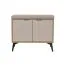 Schuhschrank mit Sitzfläche | 2 Fächer | 80,5 x 35 x 48 cm | Eiche Cremona / Beige | Griffe: Metall | Metallbeine | 2 Türen | ABS-Kanten