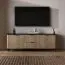TV-Unterschrank | 2 Schubladen | ABS-Kantenschutz | 2 Fächer | 2 Türen | 163 x 41,5 x 56,5 cm | Griffe aus Metall | Eiche Cremona / Schwarzer Marmor