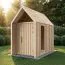Geräteschuppen mit Dreieckfenster | Naturbelassen | Grundfläche: 4,50 m² | Skandinavischer Style | Satteldach | Außenmaße: 162,4 x 207,7 cm | Malmö 27