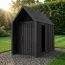 Gartenhütte mit Dreieckfenster | Schwarz | Außenmaße: 162,4 x 207,7 cm | Grundfläche: 4,50 m² | Skandinavischer Style | Malmö 03 | Satteldach