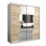 180 cm breiter Kleiderschrank mit 10 Fächern und 2 Türen | Farbe: Sonoma Eiche / Weiß Abbildung