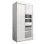100 cm breiter Kleiderschrank mit 5 Fächern und 2 Türen | Farbe: Weiß Abbildung